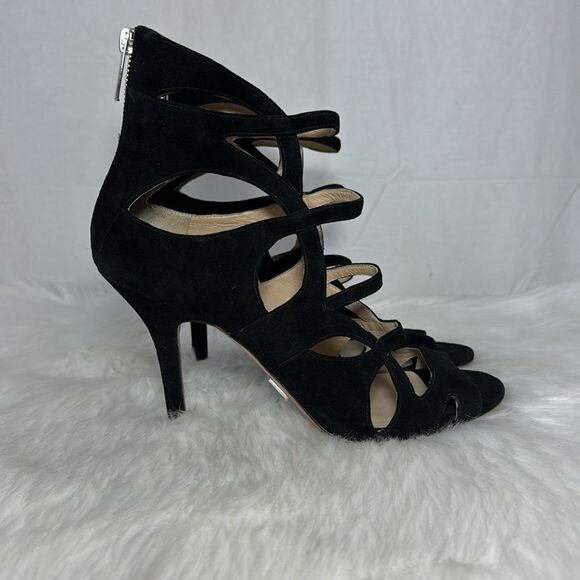 Michael Kors Casey Suede Back Zip Cage Heels Sz 40/US 10 - Picture 5 of 8